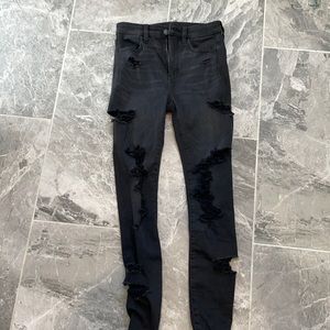 American Eagle Black Ripped Jeans